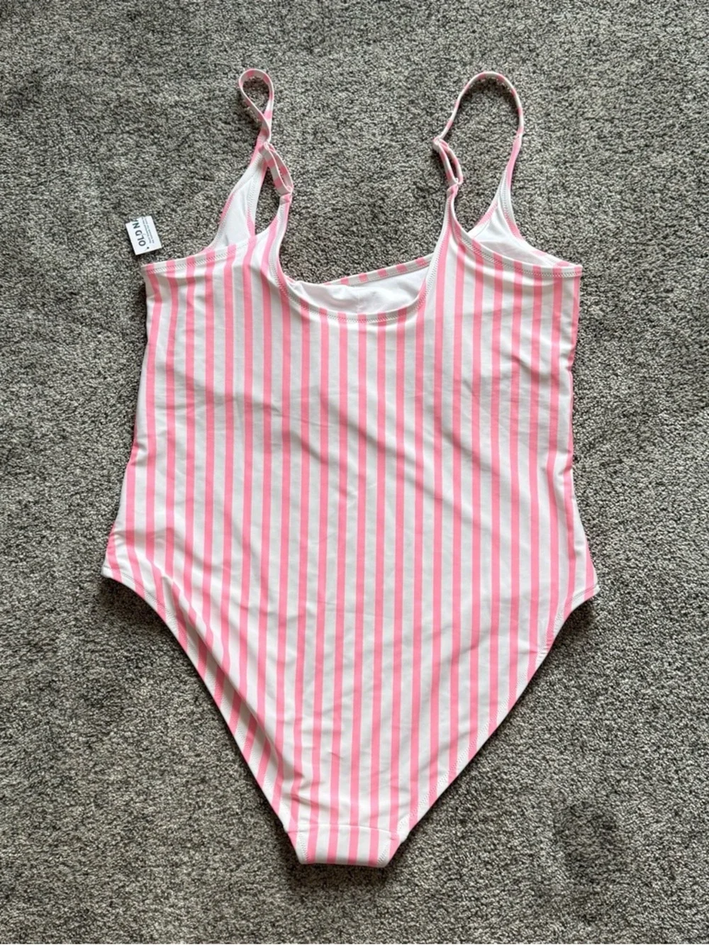 Old Navy Pink & White Striped Scoop One-Piece Swimsuit